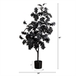Nearly Natural 4ft Artificial Halloween Black Oak Tree in Black
