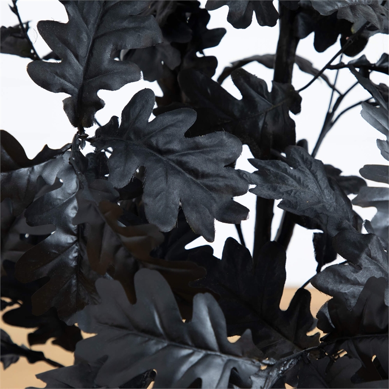 Nearly Natural 4ft Artificial Halloween Black Oak Tree in Black