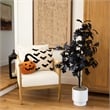 Nearly Natural 4ft Artificial Halloween Black Oak Tree in Black