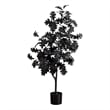 Nearly Natural 4ft Artificial Halloween Black Oak Tree in Black