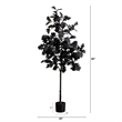 Nearly Natural 5ft Artificial Halloween Black Oak Tree in Black