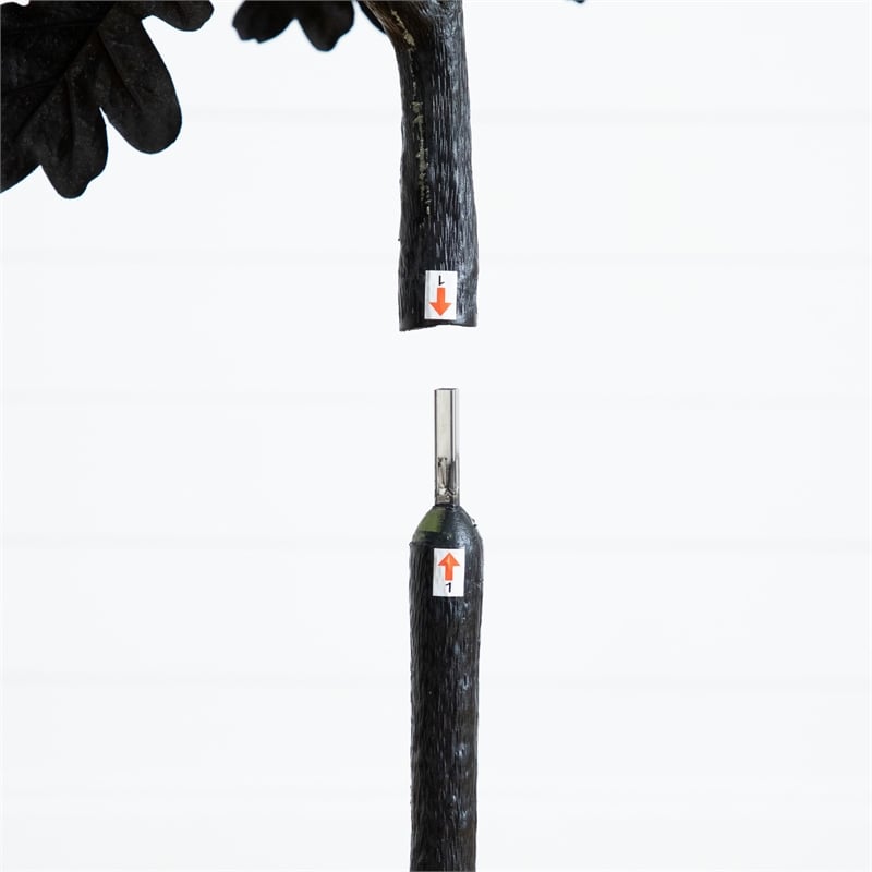 Nearly Natural 5ft Artificial Halloween Black Oak Tree in Black