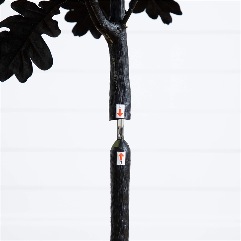 Nearly Natural 5ft Artificial Halloween Black Oak Tree in Black