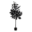Nearly Natural 5ft Artificial Halloween Black Oak Tree in Black