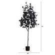 Nearly Natural 6ft Artificial Halloween Black Oak Tree in Black