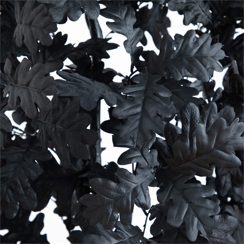 Nearly Natural 6ft Artificial Halloween Black Oak Tree in Black