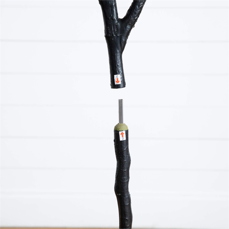 Nearly Natural 6ft Artificial Halloween Black Oak Tree in Black