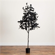Nearly Natural 6ft Artificial Halloween Black Oak Tree in Black