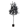 Nearly Natural 6ft Artificial Halloween Black Oak Tree in Black