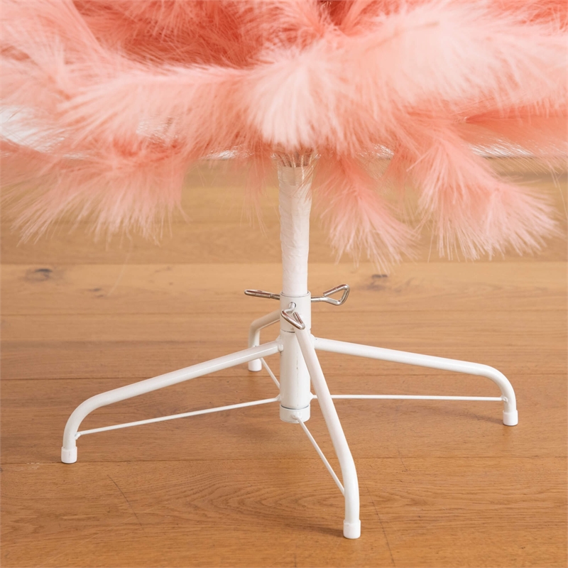 Nearly Natural 6ft Artificial Pink Pampas Grass Christmas Tree in Pink