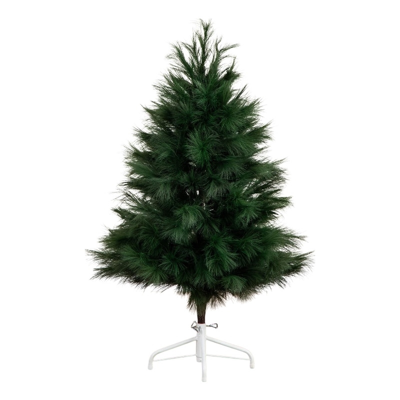 Nearly Natural 4ft Artificial Green Pampas Grass Green Christmas Tree