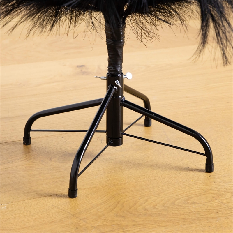 Nearly Natural 4ft Artificial Halloween Black Pampas Grass Christmas Tree