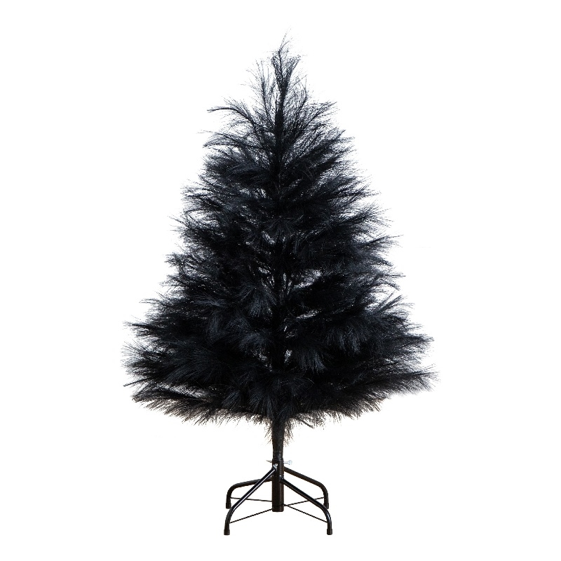 Nearly Natural 4ft Artificial Halloween Black Pampas Grass Christmas Tree