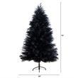 Nearly Natural 6ft Artificial Halloween Black Pampas Grass Christmas Tree