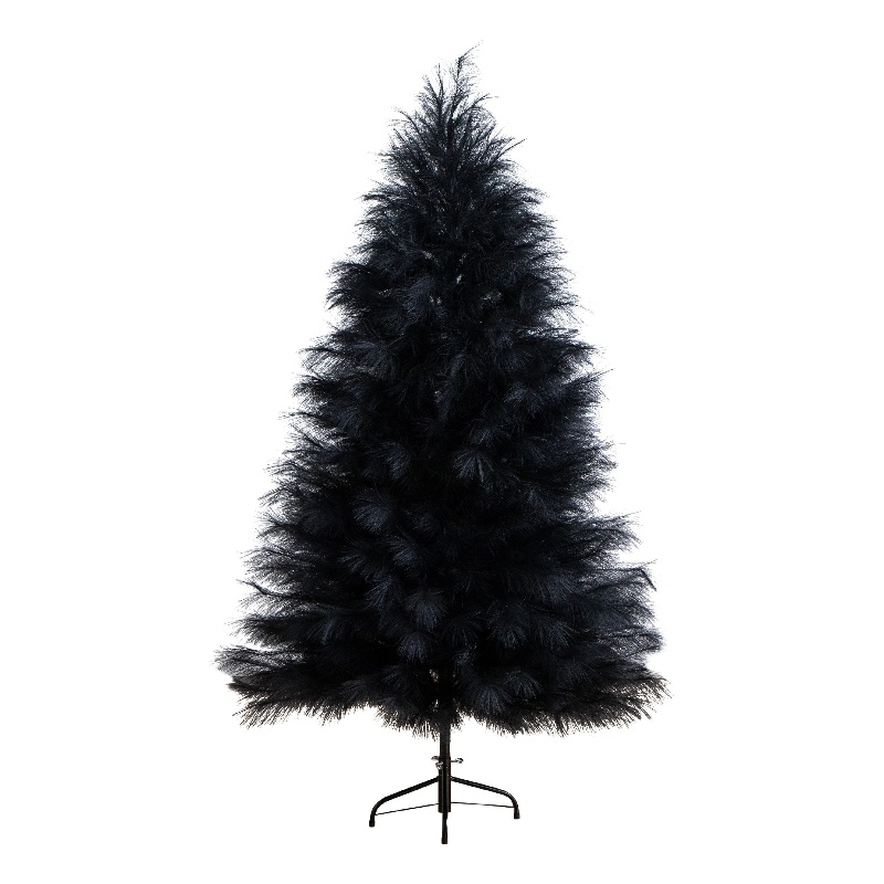 Nearly Natural 6ft Artificial Halloween Black Pampas Grass Christmas Tree