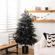 Nearly Natural 6ft Halloween Real Touch Black Norfolk Pine Christmas Tree