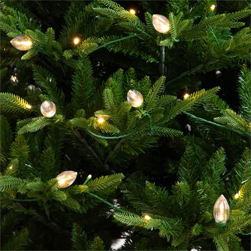 Nearly Natural 7ft Pre-Lit Luxembourg Pine Christmas Tree