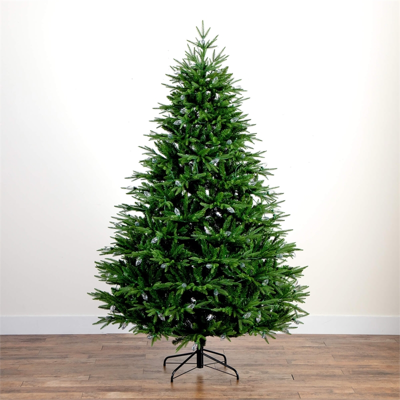 Nearly Natural 7ft Pre-Lit Luxembourg Pine Christmas Tree