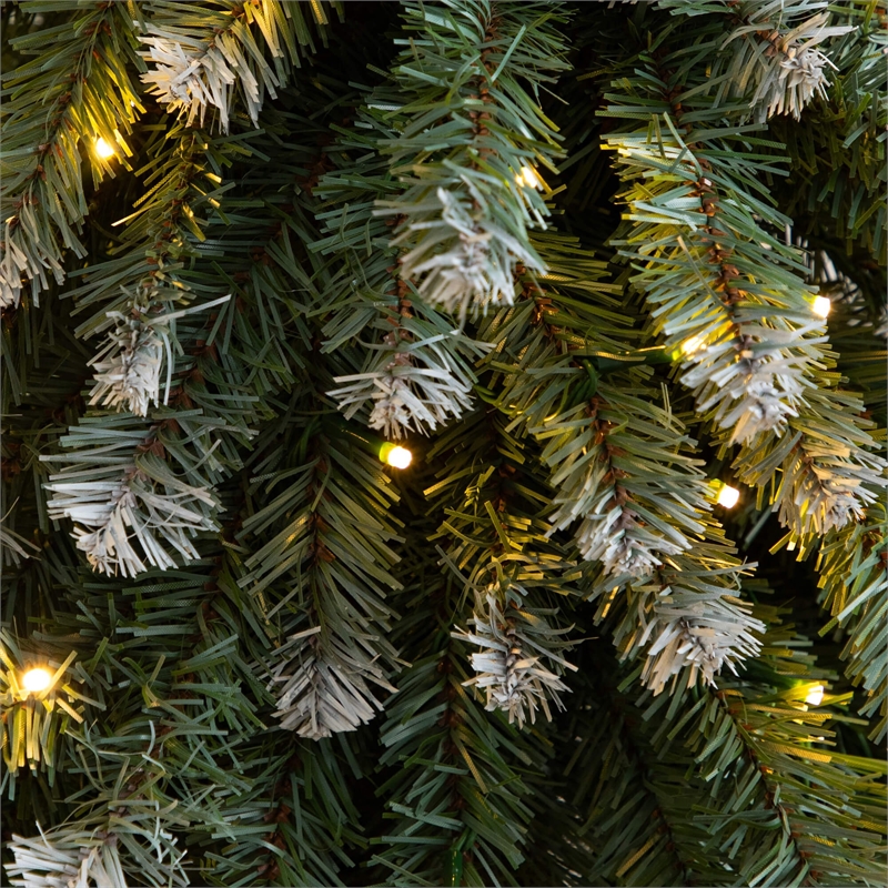 Nearly Natural 3ft 4ft 5ft Pre-Lit Frosted Christmas Tree Set w/ Warm LED