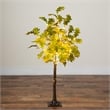Nearly Natural 4ft Pre-Lit Green Autumn Oak Fall Tree w/ 150 Warm White LED