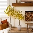 Nearly Natural 4ft Pre-Lit Green Autumn Oak Fall Tree w/ 150 Warm White LED