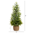 Nearly Natural 3ft Pre-Lit Lightly Snowed Cypress Christmas Tree with 38 LED