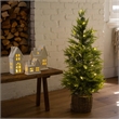Nearly Natural 3ft Pre-Lit Lightly Snowed Cypress Christmas Tree with 38 LED