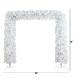 Nearly Natural 8ft Artificial Holiday White Christmas Pine Archway in White