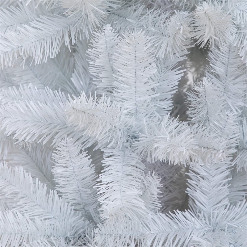 Nearly Natural 8ft Artificial Holiday White Christmas Pine Archway in White