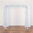 Nearly Natural 8ft Artificial Holiday White Christmas Pine Archway in White