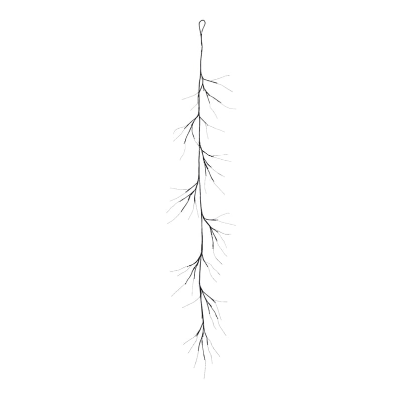 Nearly Natural 6.5ft Pre-Lit Artificial Halloween Black Twig Garland w/ 48 LED