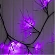 Nearly Natural 6.5ft Pre-Lit Artificial Halloween Black Twig Garland w/ 48 LED