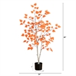 Nearly Natural 4ft Autumn Paper Birch Artificial Fall Tree in Orange