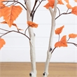 Nearly Natural 4ft Autumn Paper Birch Artificial Fall Tree in Orange