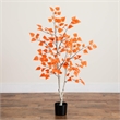 Nearly Natural 4ft Autumn Paper Birch Artificial Fall Tree in Orange