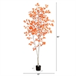 Nearly Natural 7ft Autumn Paper Birch Artificial Fall Tree in Orange