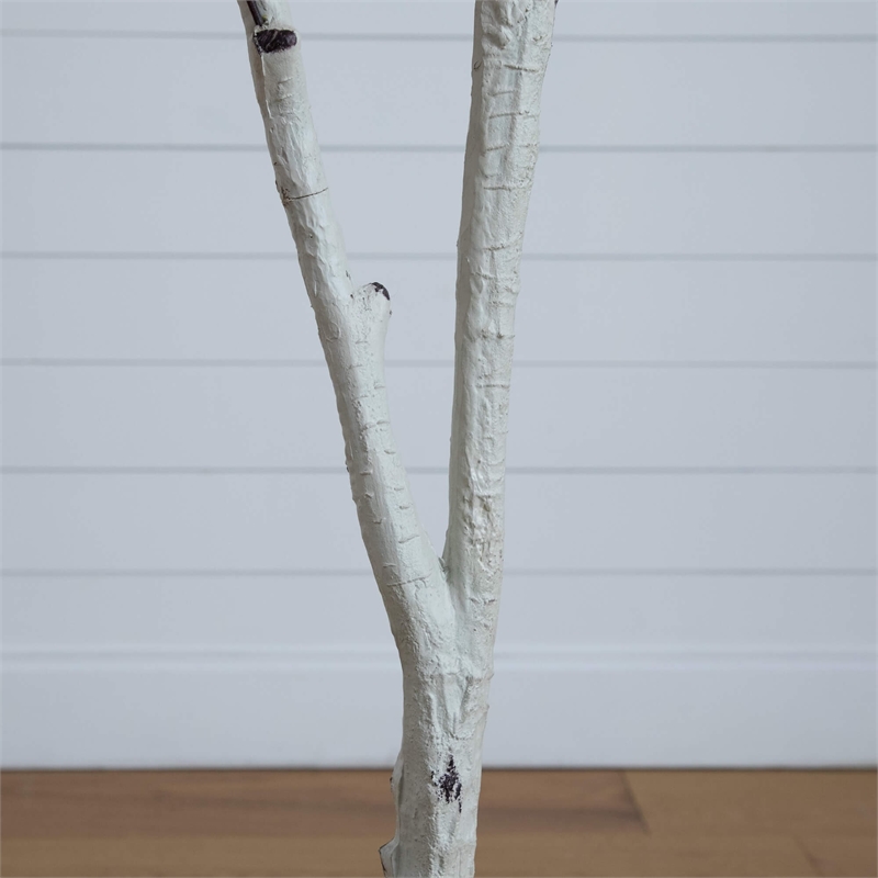 Nearly Natural 7ft Autumn Paper Birch Artificial Fall Tree in Orange