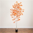 Nearly Natural 7ft Autumn Paper Birch Artificial Fall Tree in Orange