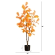Nearly Natural 4ft Artificial Autumn Oak Tree in Orange