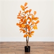 Nearly Natural 4ft Artificial Autumn Oak Tree in Orange