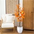 Nearly Natural 4ft Artificial Autumn Oak Tree in Orange