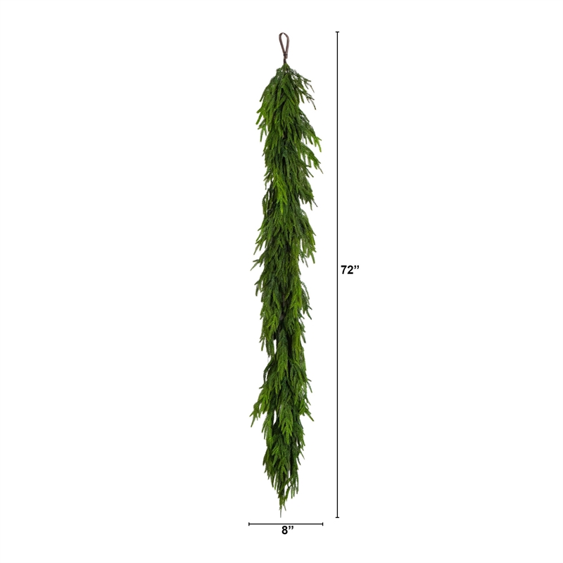 Nearly Natural 6ft Artificial Real Touch Norfolk Island Pine Garland