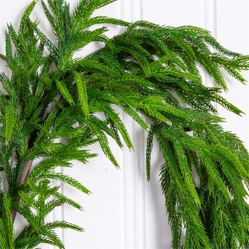 Nearly Natural 15ft Artificial Real Touch Norfolk Island Pine Garland