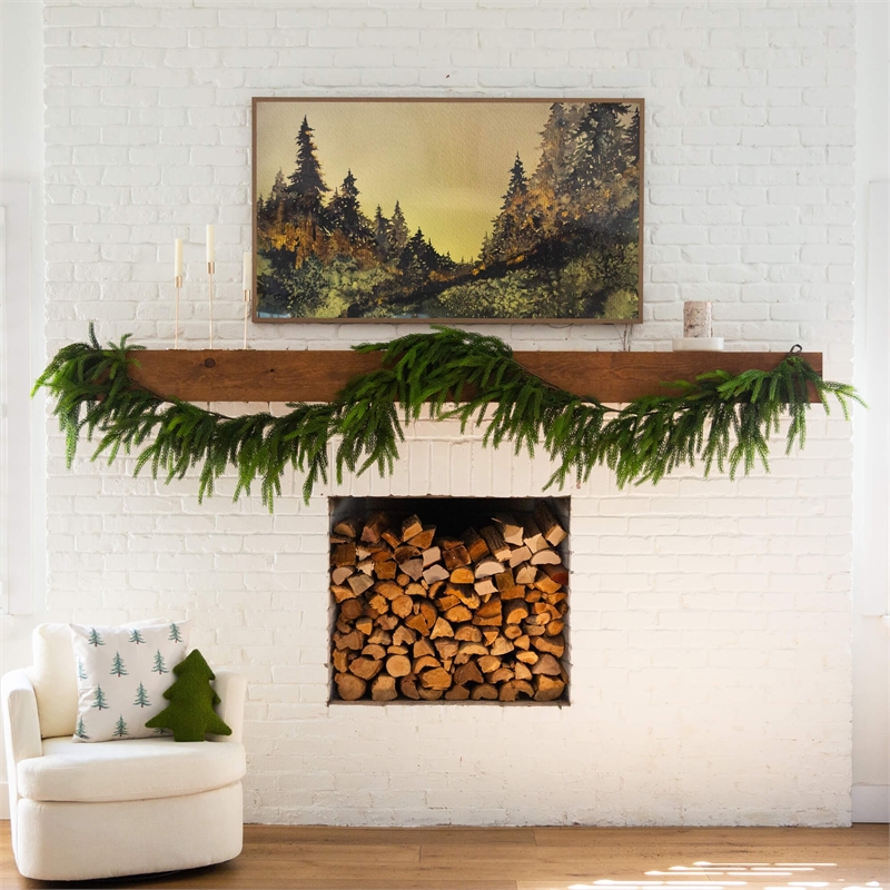 Nearly Natural 15ft Artificial Real Touch Norfolk Island Pine Garland