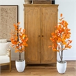 Nearly Natural 5ft Artificial Autumn Oak Tree in Orange