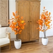 Nearly Natural 5ft Artificial Autumn Oak Tree in Orange