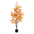 Nearly Natural 5ft Artificial Autumn Oak Tree in Orange