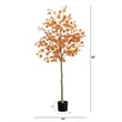 Nearly Natural 5ft Autumn Birch Leaf Artificial Fall Tree in Orange