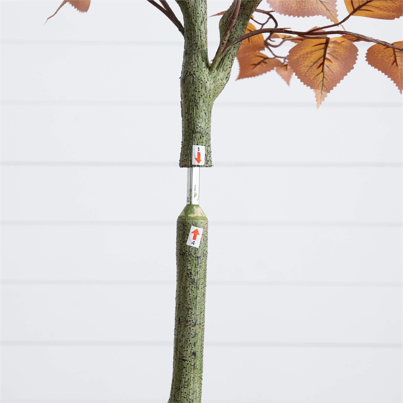 Nearly Natural 5ft Autumn Birch Leaf Artificial Fall Tree in Orange