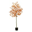 Nearly Natural 5ft Autumn Birch Leaf Artificial Fall Tree in Orange